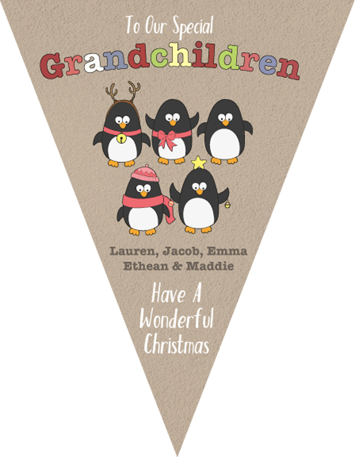 RM152 Grand Children Christmas Bunting B Personalised Custom Bunting Premium Party Decorations (Standard Bunting (14.8cm X 21cm)) β RM152 Grand Children Christmas Bunting B Personalised Custom Bunting