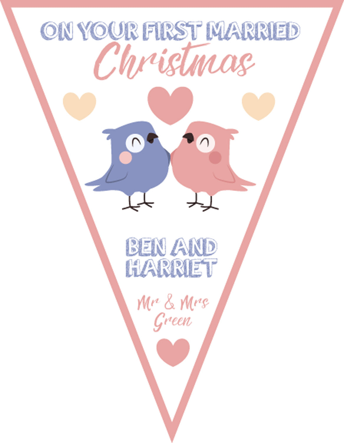 RM158 Couple Christmas Bunting C Personalised Custom Bunting Premium Party Decorations (Standard Bunting (14.8cm X 21cm)) β RM158 Couple Christmas Bunting C Personalised Custom Bunting