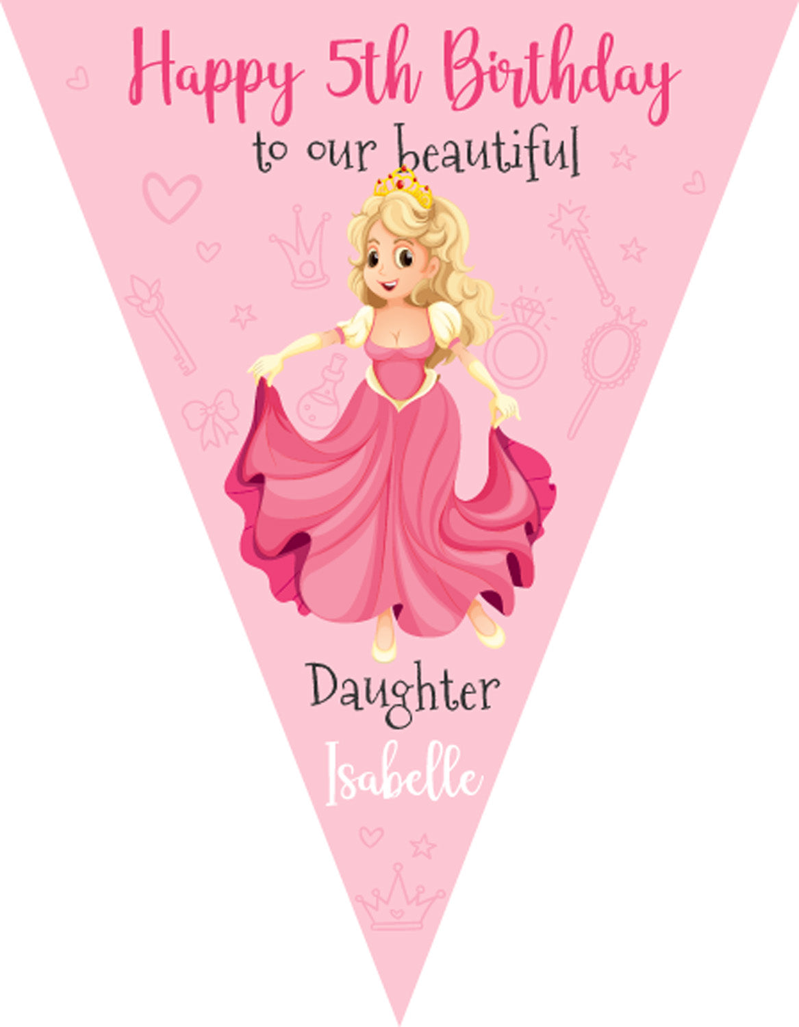 RM167 Fairy Birthday Bunting C Personalised Custom Bunting Premium Party Decorations (Standard Bunting (14.8cm X 21cm))