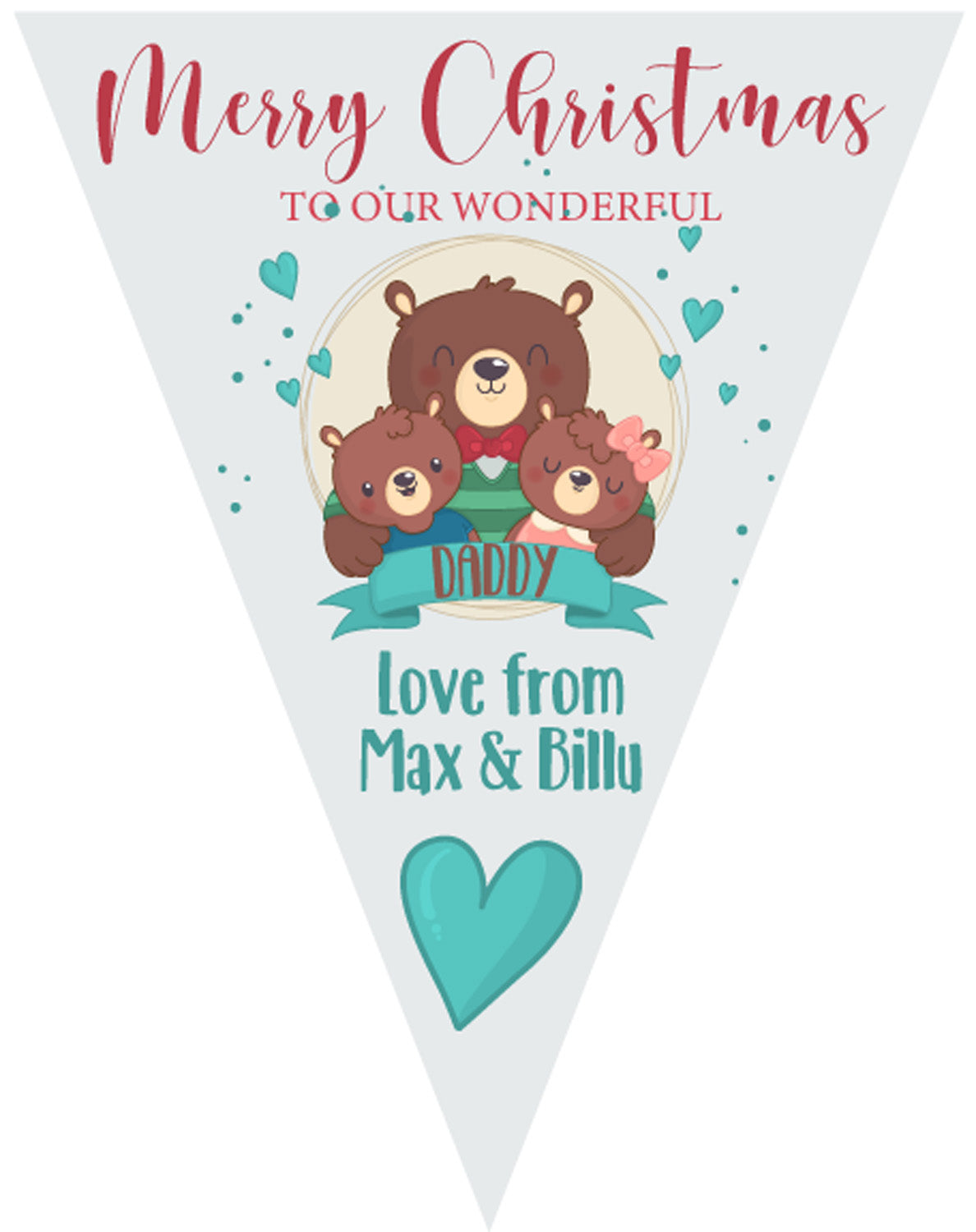RM178 Christmas Daddy Bunting A Personalised Custom Bunting Premium Party Decorations (Standard Bunting (14.8cm X 21cm))