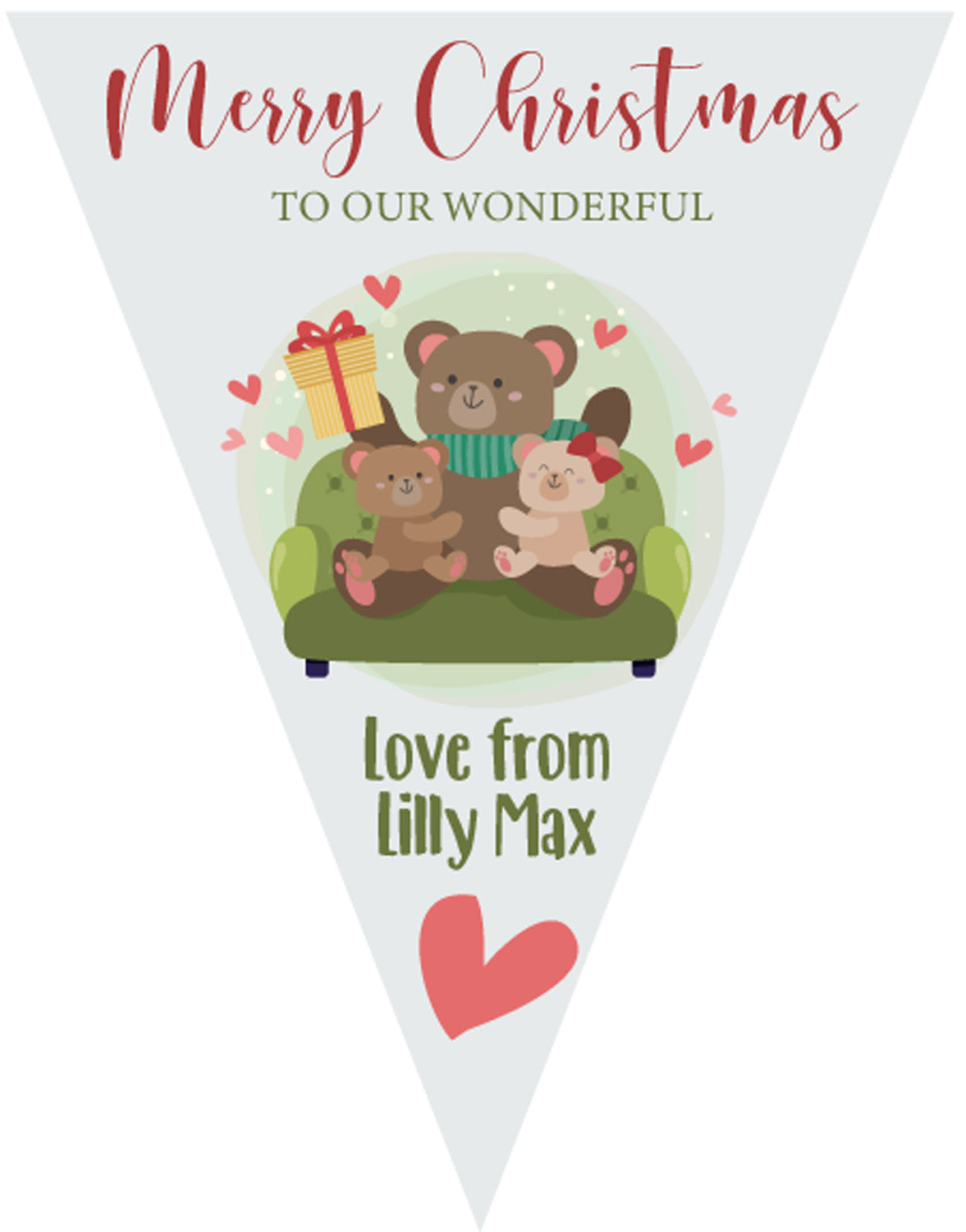 RM180 Christmas Daddy Bunting C Personalised Custom Bunting Premium Party Decorations (Standard Bunting (14.8cm X 21cm))