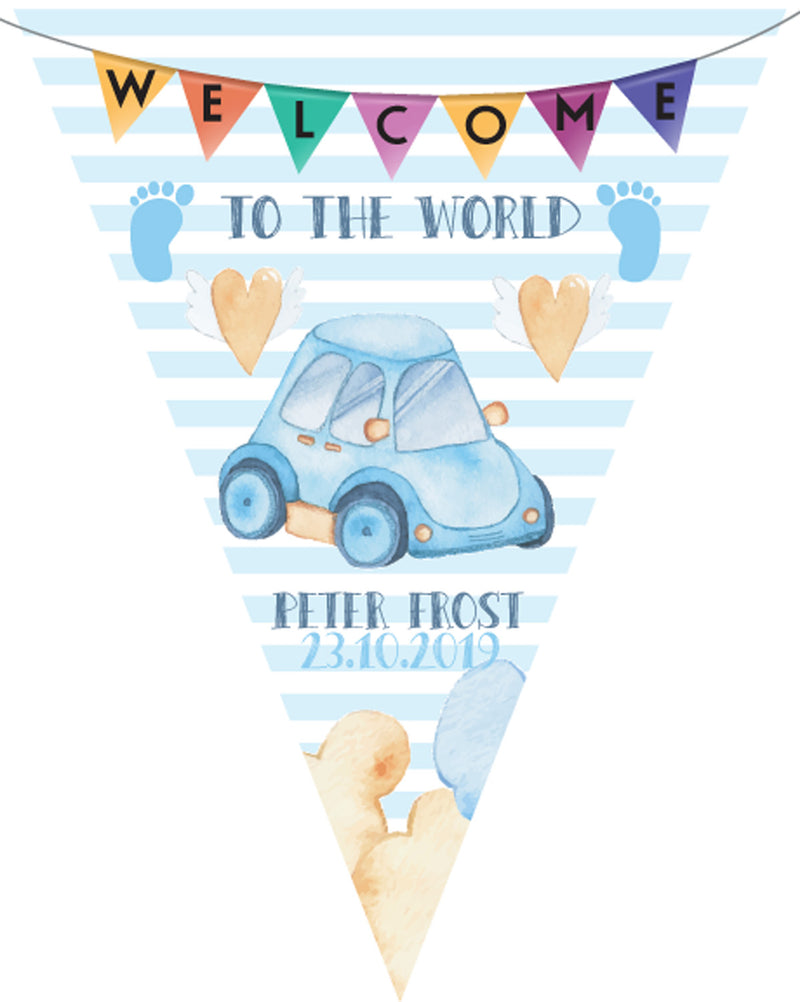 RM184 Welcome To World Bunting D Personalised Custom Bunting Premium Party Decorations  (Standard Bunting (14.8cm X 21cm))