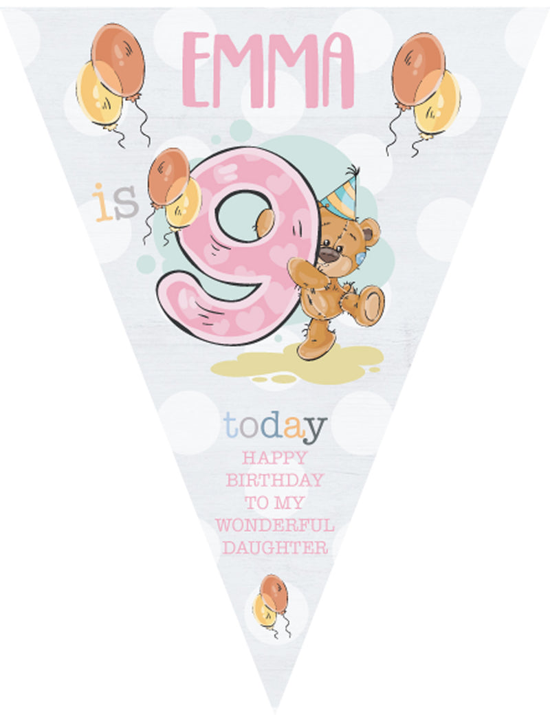 RM195 Bear With Num Birthday I Bunting Premium Party Decorations  (Standard Bunting (14.8cm X 21cm))