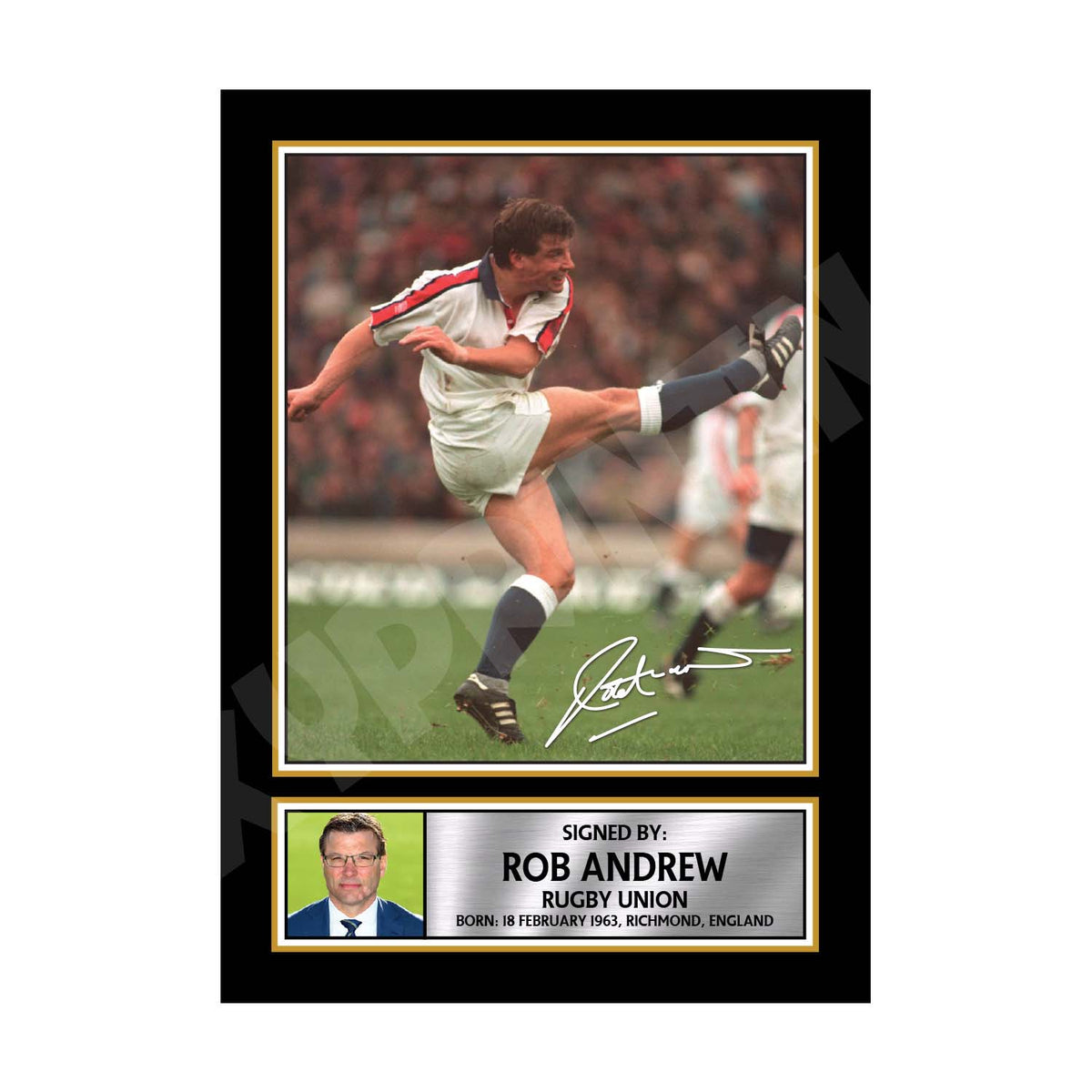 ROB ANDREW 2 Rugby Player Printed Signature Print – A1 Print Only
