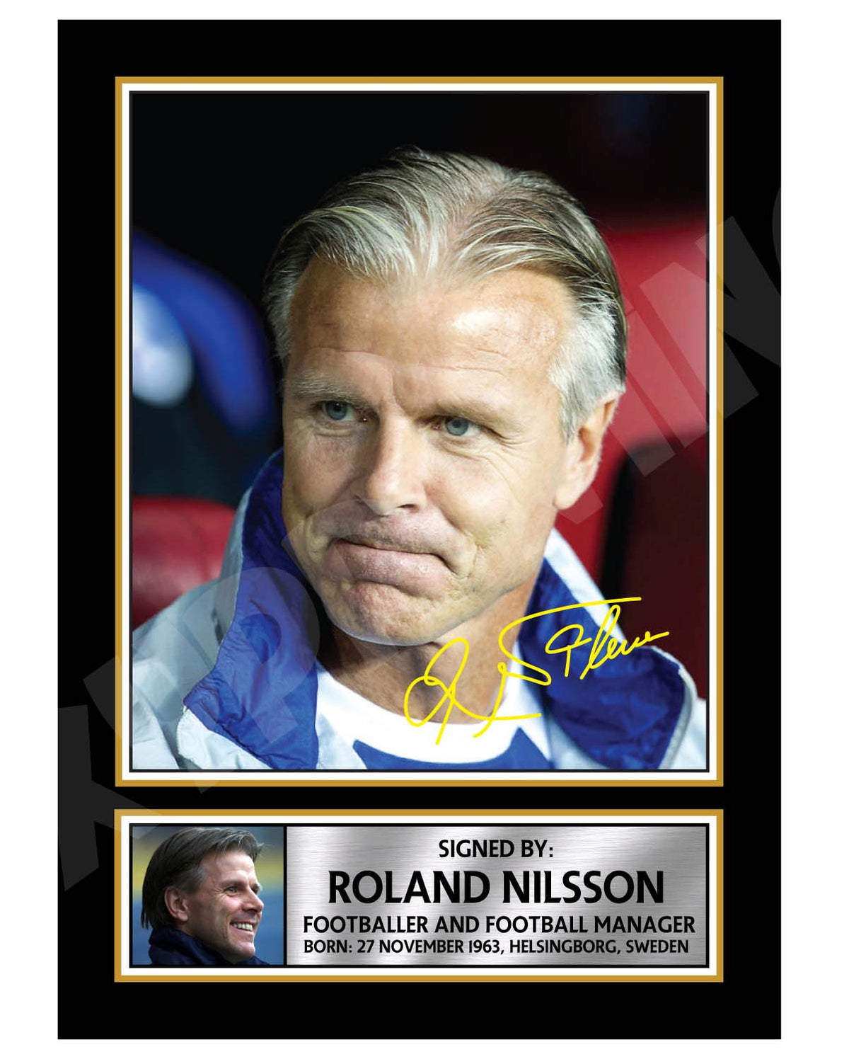 ROLAND NILSSON 2 Football Player Printed Signature Print – Roland Nilsson 2 Football Player Printed Signature Print – A1 Print Only