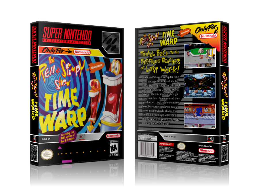 Ren And Stimpy Time Warp Replacement Nintendo SNES Game Case Or Cover