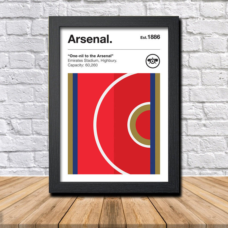 Retro Arsenal Club Colours - Arsenal Fan Football Poster