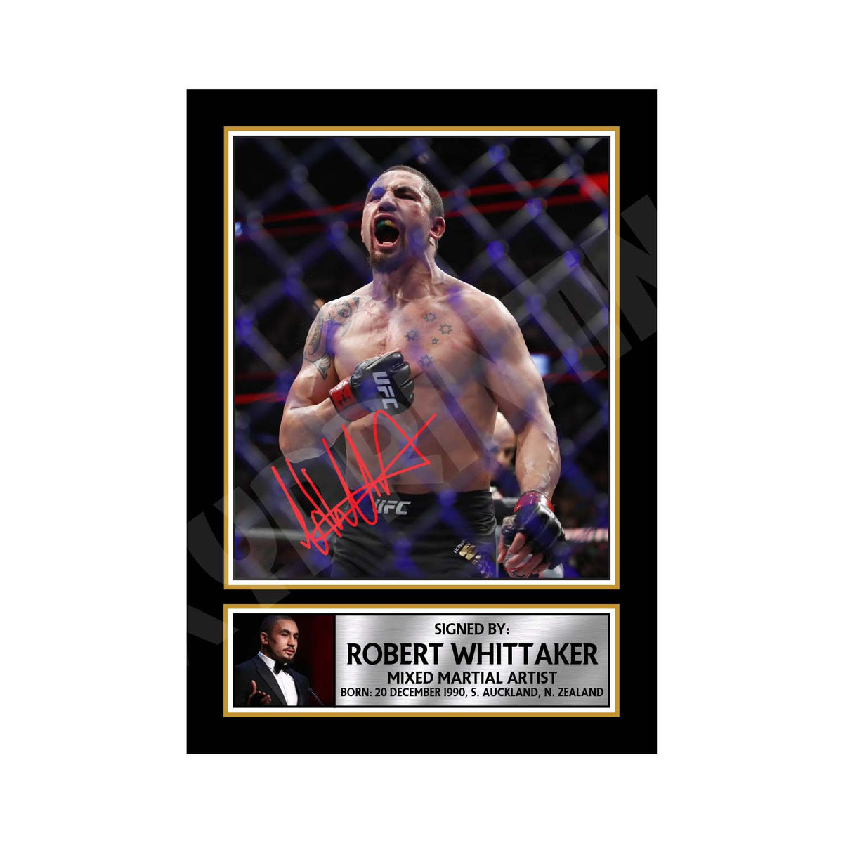 Robert Whittaker Limited Edition MMA Wrestler Signed Print - MMA Wrestling