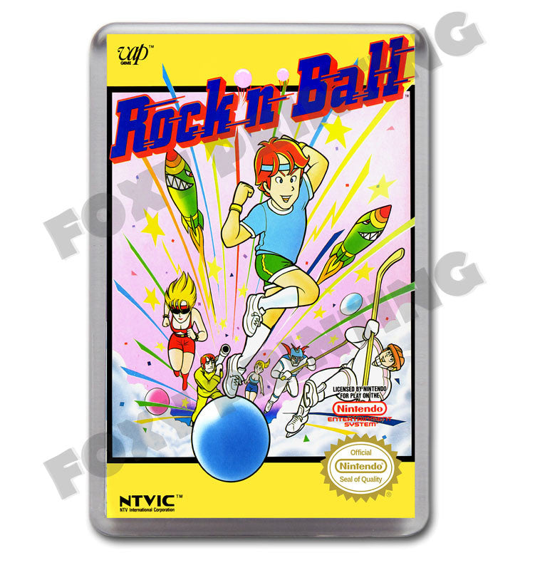 Rock Ball Retro Nintendo NES Game Inspired Fridge Magnet 484