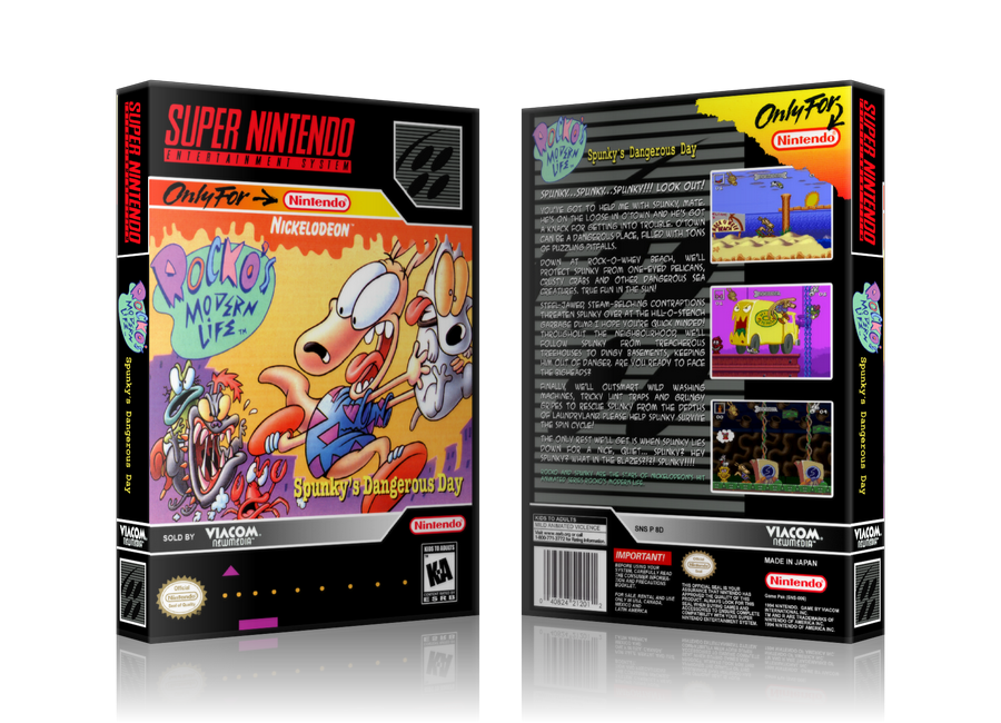 Rocko's Modern Life Replacement Nintendo SNES Game Case Or Cover