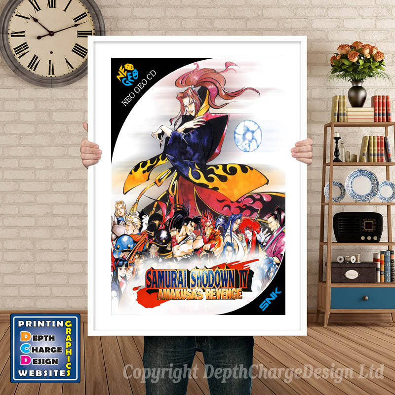 SAMURAI SHOWDOWN 4 NEO GEO GAME INSPIRED THEME Retro Gaming Poster A4 A3 A2 Or A1 β Samurai Showdown 4 NEO GEO Game Inspired Theme Retro Gaming Poster