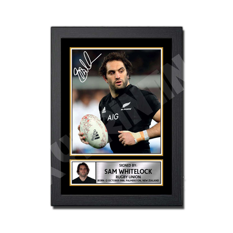 SAM WHITELOCK 2 Limited Edition Rugby Player Signed Print - Rugby