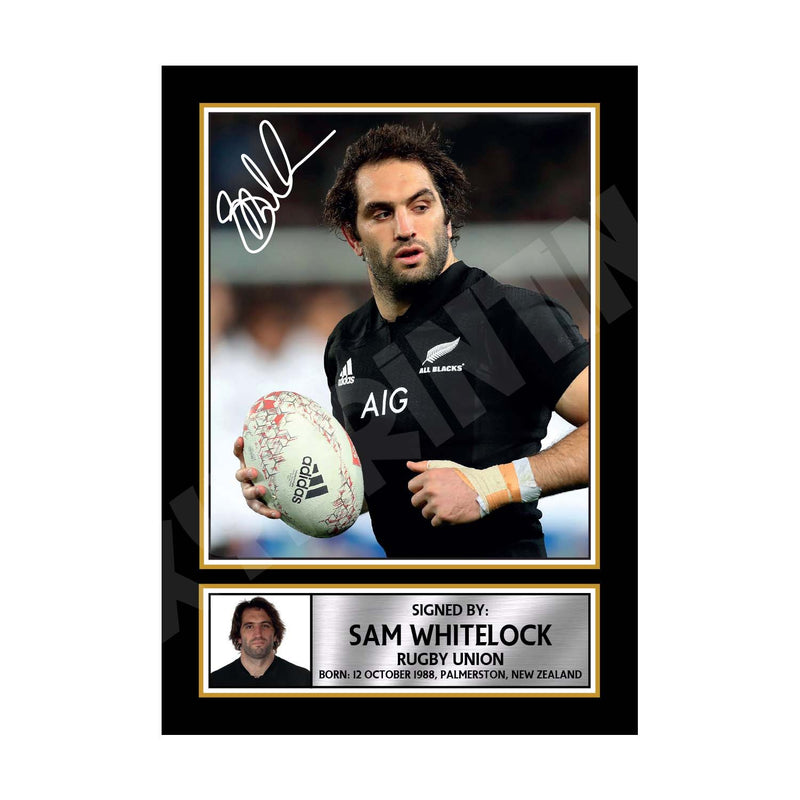 SAM WHITELOCK 2 Limited Edition Rugby Player Signed Print - Rugby