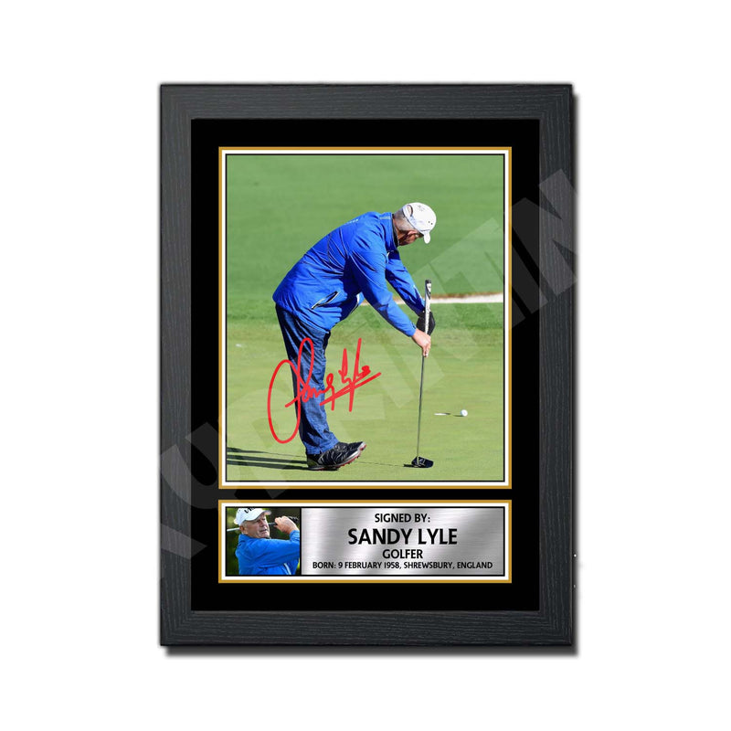 SANDY LYLE Limited Edition Golfer Signed Print - Golf