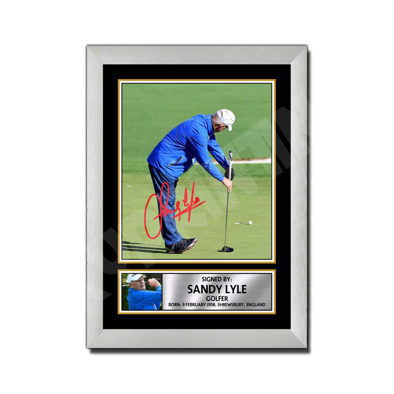 SANDY LYLE Limited Edition Golfer Signed Print - Golf