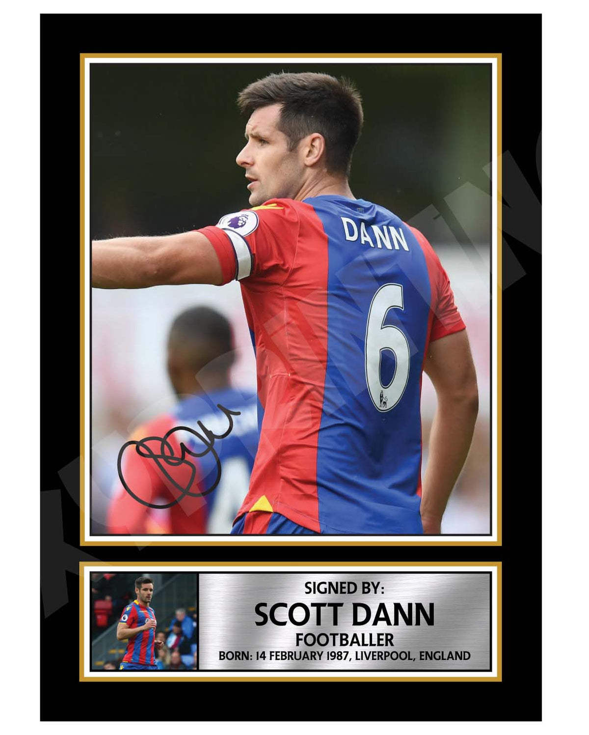 SCOTT DANN 2 Football Player Printed Signature Print β Scott Dann 2 Football Player Printed Signature Print β A1 Print Only
