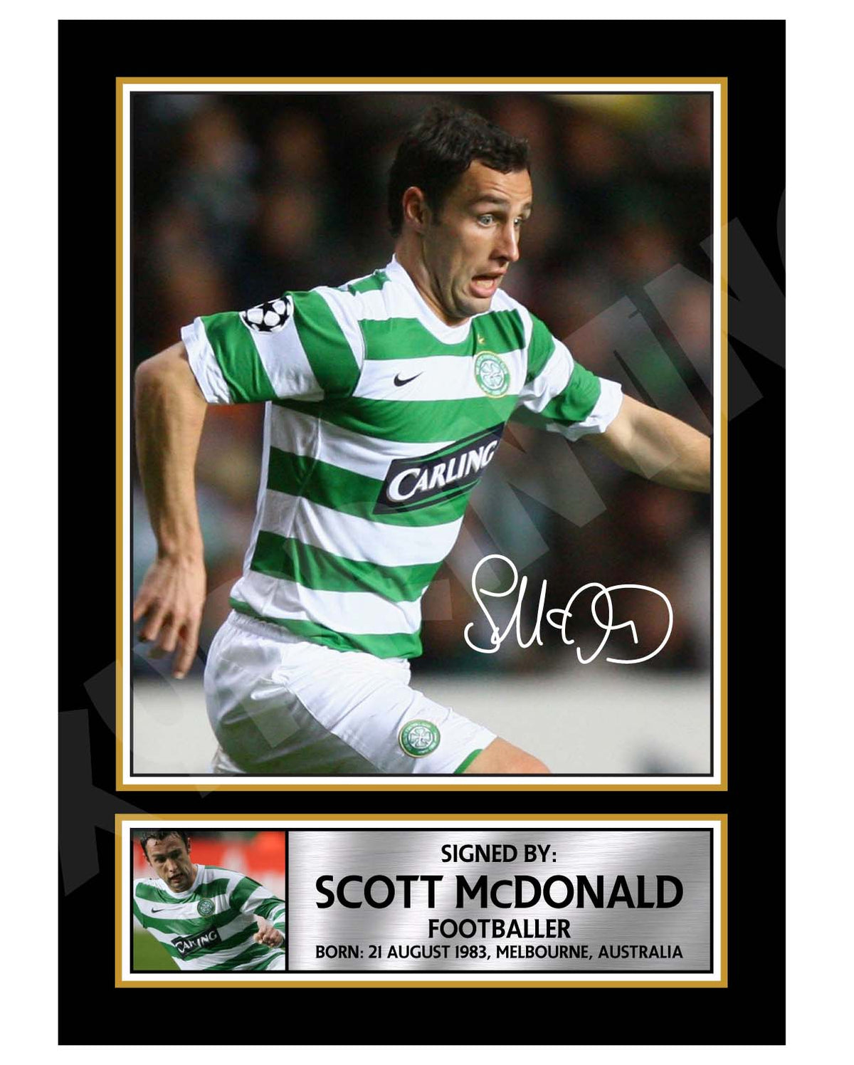 SCOTT McDONALD 2 Football Player Printed Signature Print – A1 Print Only