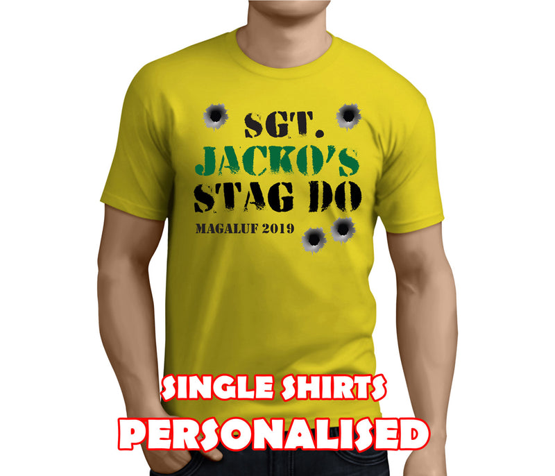 Sgt Stag Colour Custom Stag T-Shirt - Any Name - Party Tee