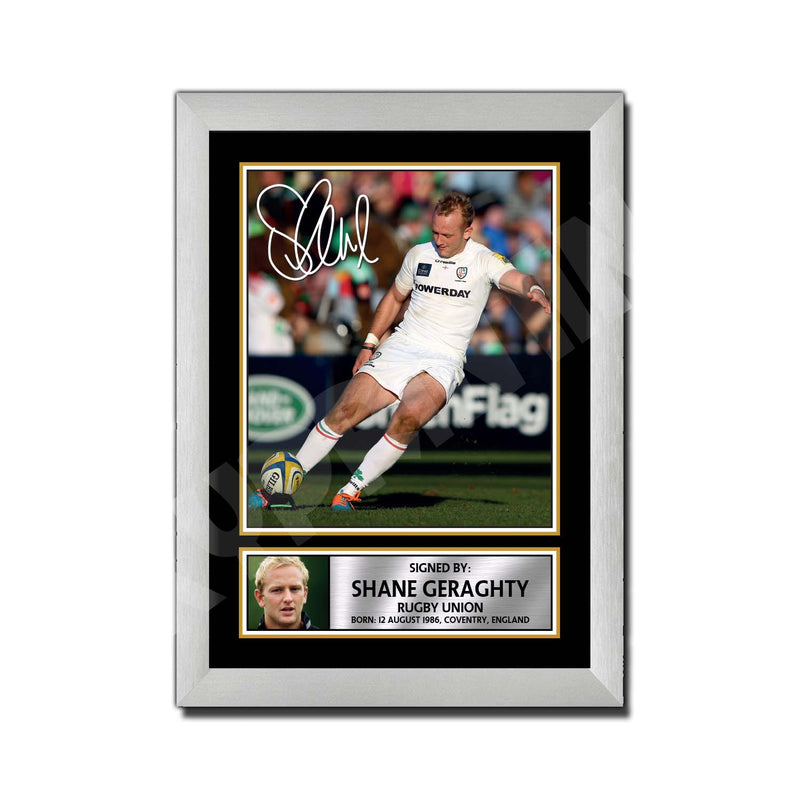 SHANE GERAGHTY 1 Limited Edition Rugby Player Signed Print - Rugby
