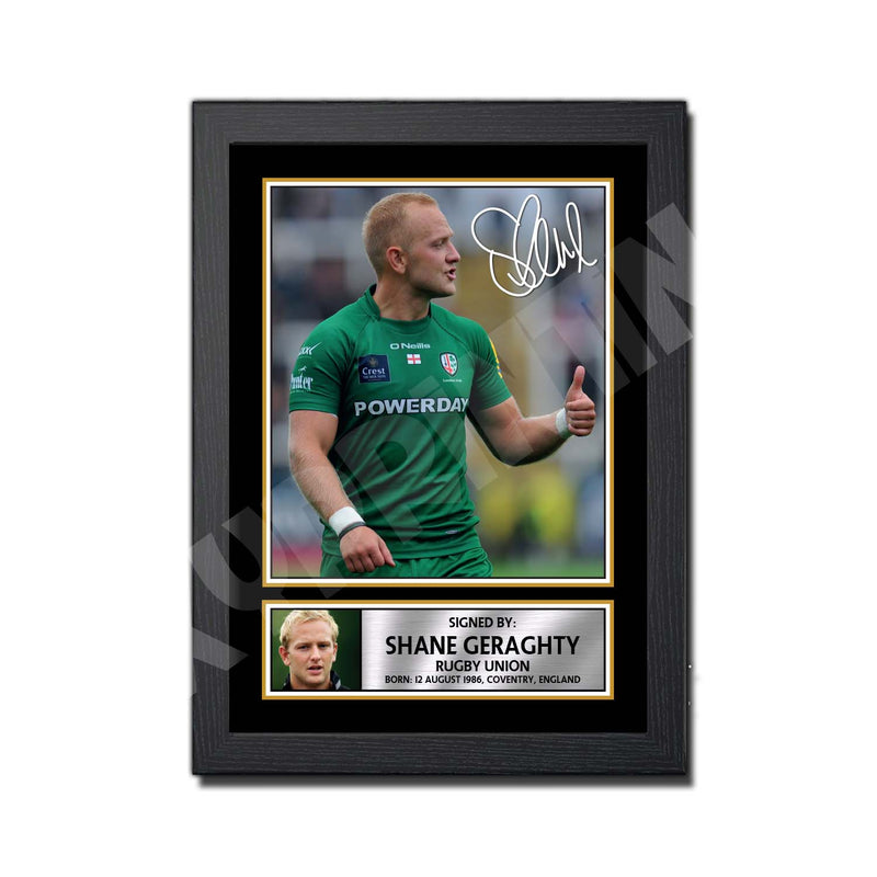 SHANE GERAGHTY 2 Limited Edition Rugby Player Signed Print - Rugby
