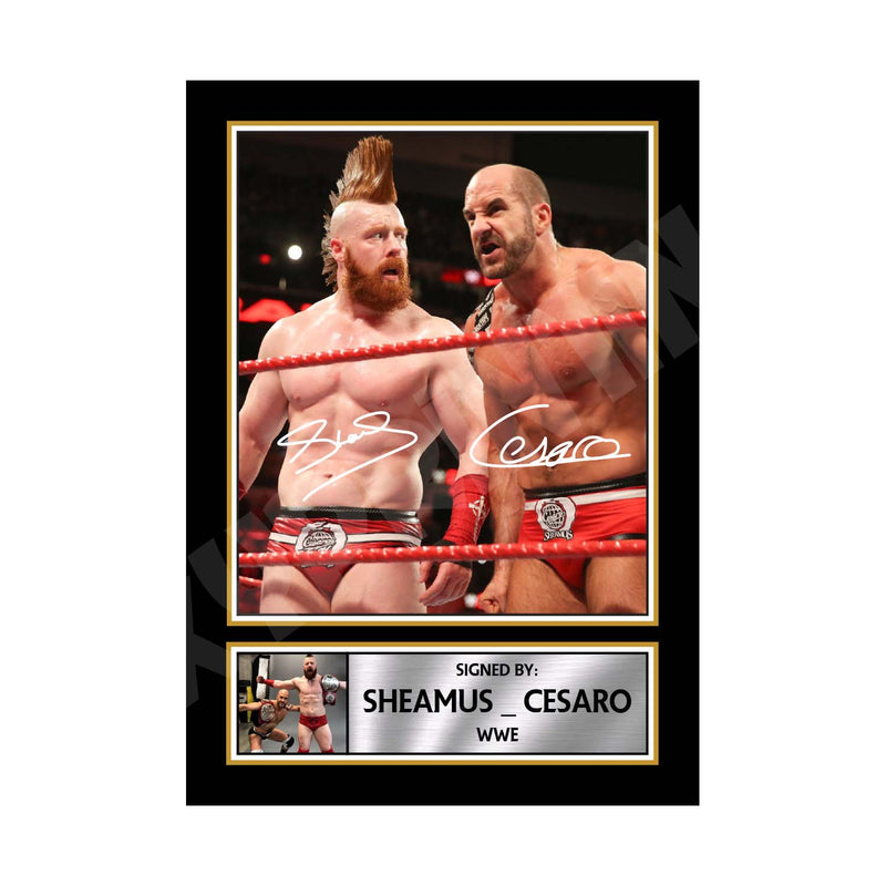 SHEAMUS _ CESARO Limited Edition MMA Wrestler Signed Print - MMA Wrestling