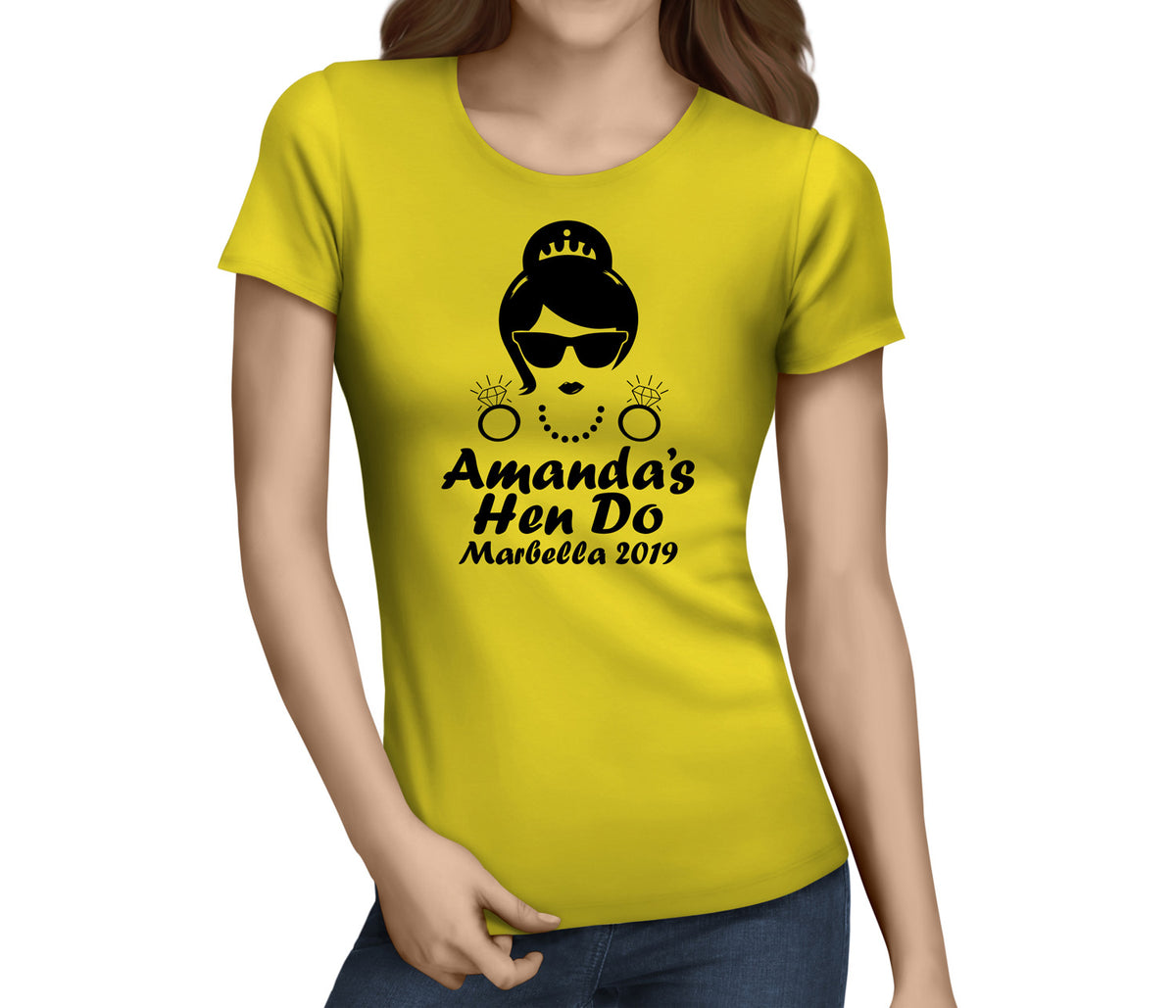Silhouette Black Hen T-Shirt - Any Name - Party Tee