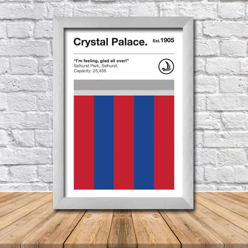 Retro Crystal Palace Club Colours - Crystal Palace Fan Football Poster