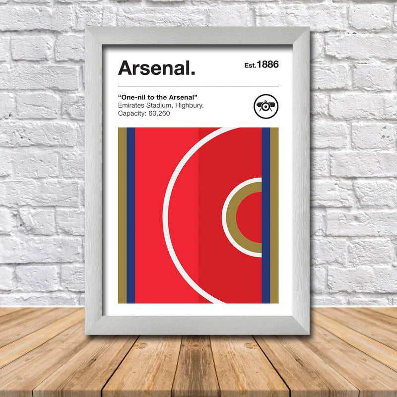 Retro Arsenal Club Colours - Arsenal Fan Football Poster