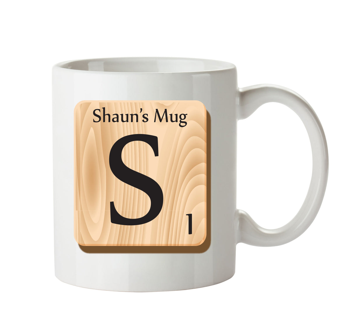 Initial "S" Your Name Scrabble Mug FUNNY – printed mug product image 1