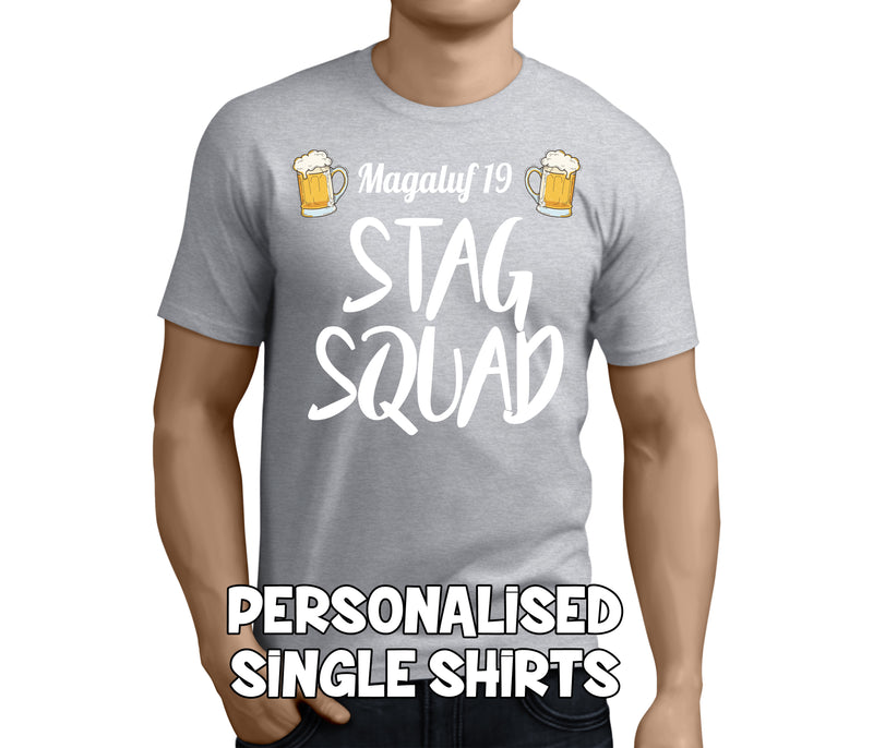 Stag Squad White Custom Stag T-Shirt - Any Name - Party Tee