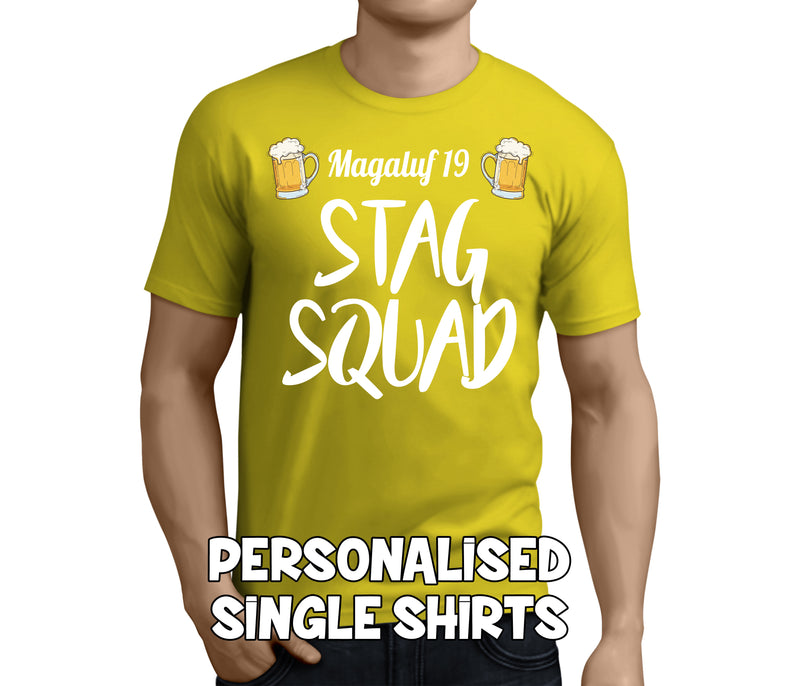 Stag Squad White Custom Stag T-Shirt - Any Name - Party Tee