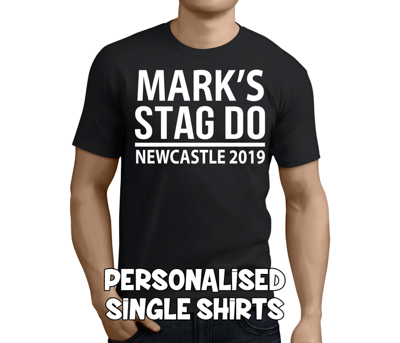 Standard Stag White Custom Stag T-Shirt - Any Name - Party Tee