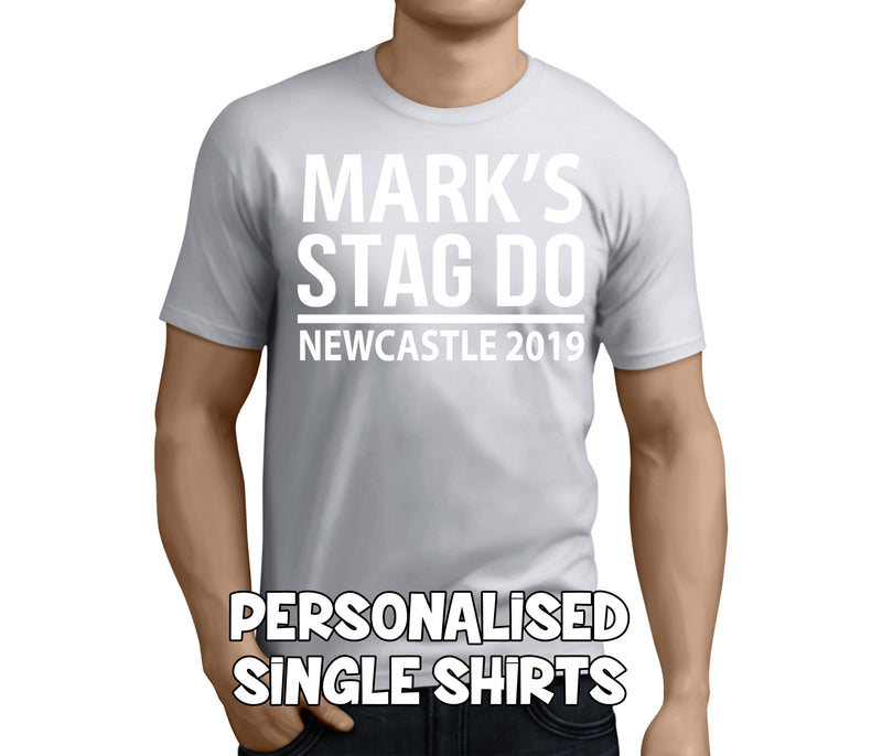Standard Stag White Custom Stag T-Shirt - Any Name - Party Tee