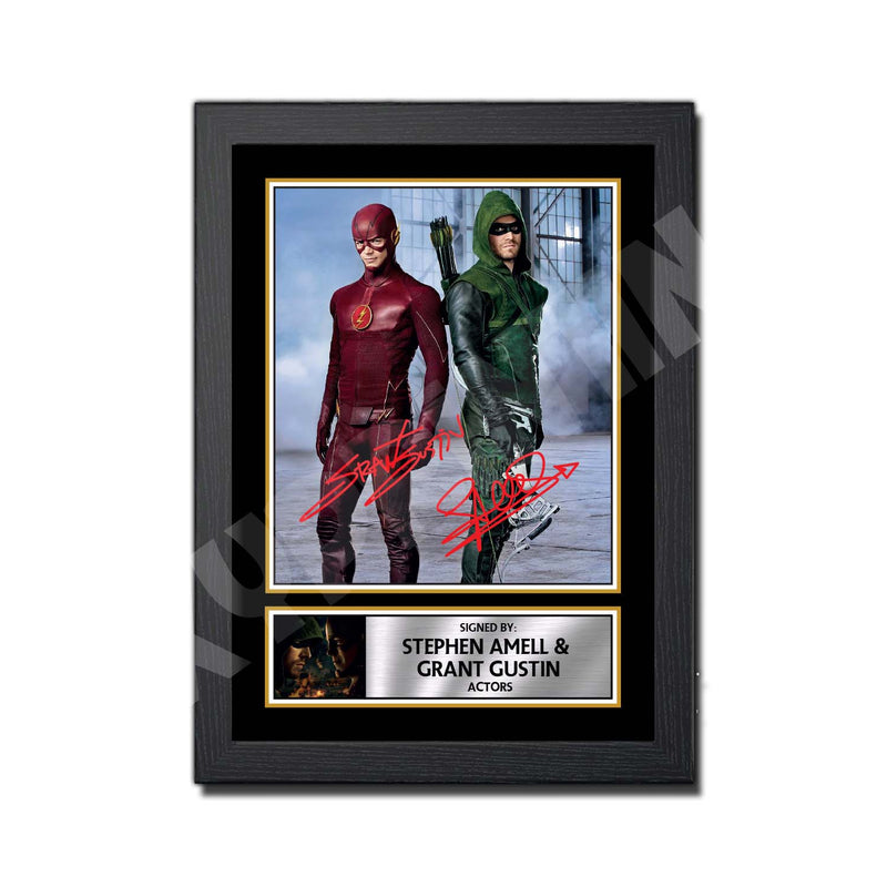 STEPHEN AMELL GRANT GUSTIN ARROW VS FLASH SIGNED 2 Limited Edition Tv Show Signed Print