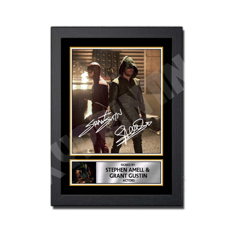 STEPHEN AMELL GRANT GUSTIN ARROW VS FLASH SIGNED (1) Limited Edition Tv Show Signed Print