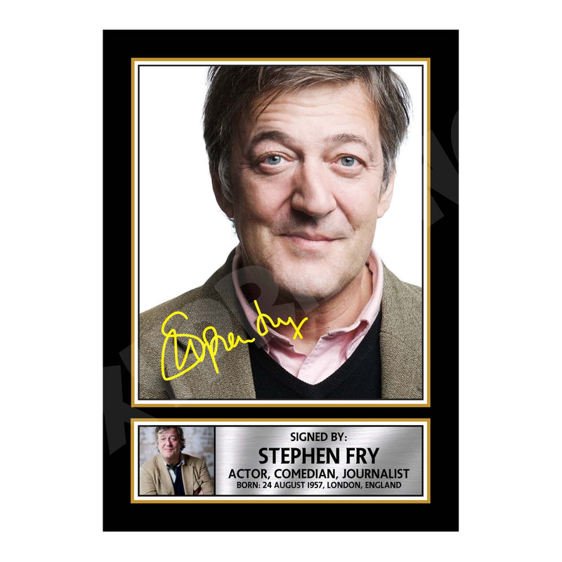 STEPHEN FRY 2 Limited Edition Golfer Signed Print - Golf