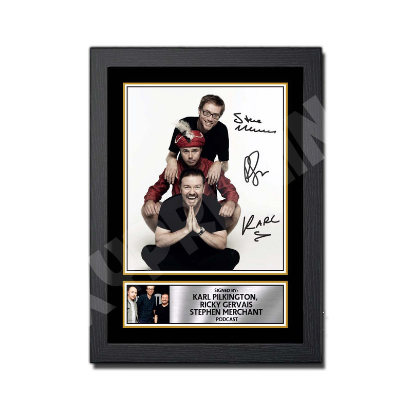 STEPHEN MERCHANT, RICKY GERVAIS AND KARL PILKINGTON (1) Limited Edition Tv Show Signed Print