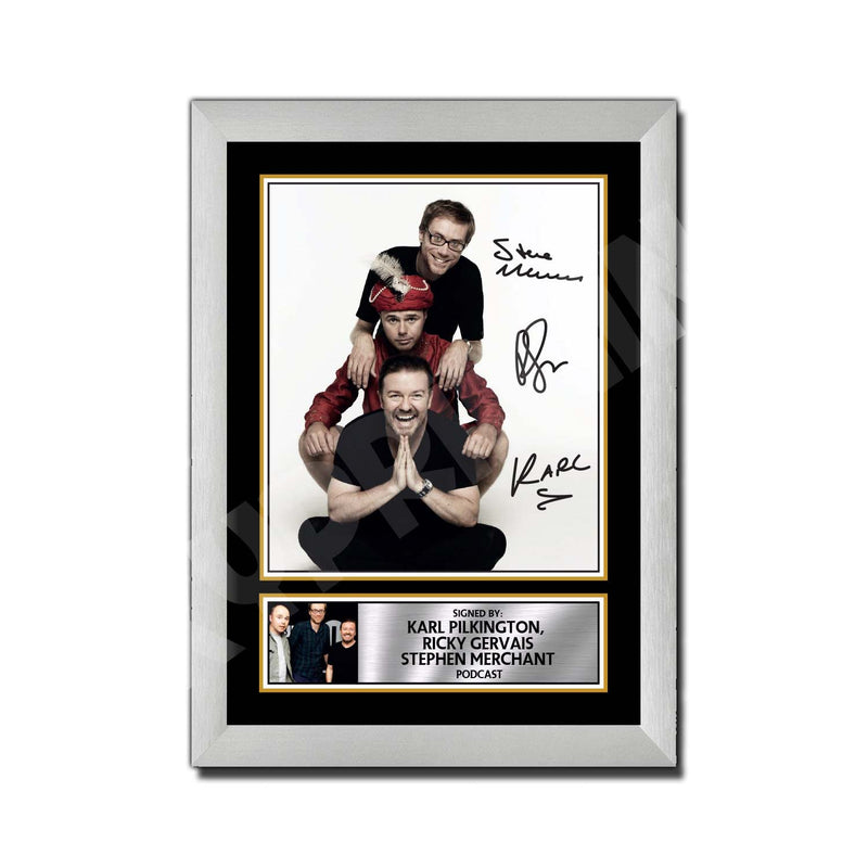 STEPHEN MERCHANT, RICKY GERVAIS AND KARL PILKINGTON (1) Limited Edition Tv Show Signed Print