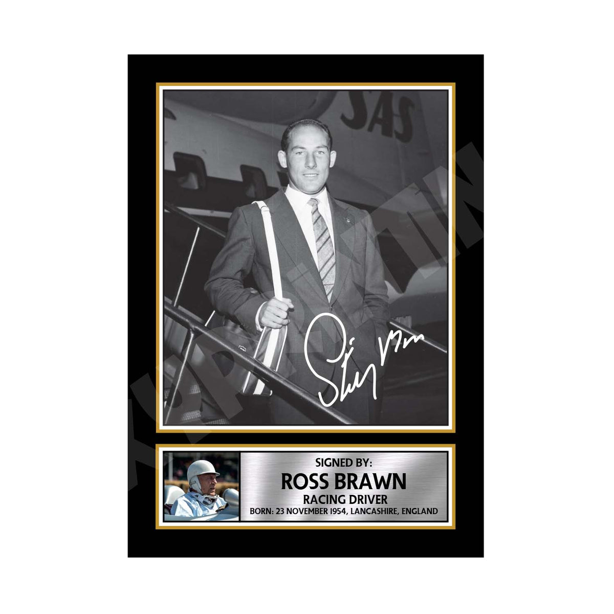 Stirling Moss 2 Racing Driver Printed Signature Print – A1 Print Only