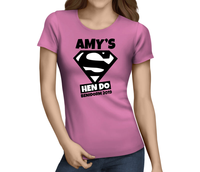 Super Hen Black Hen T-Shirt - Any Name - Party Tee