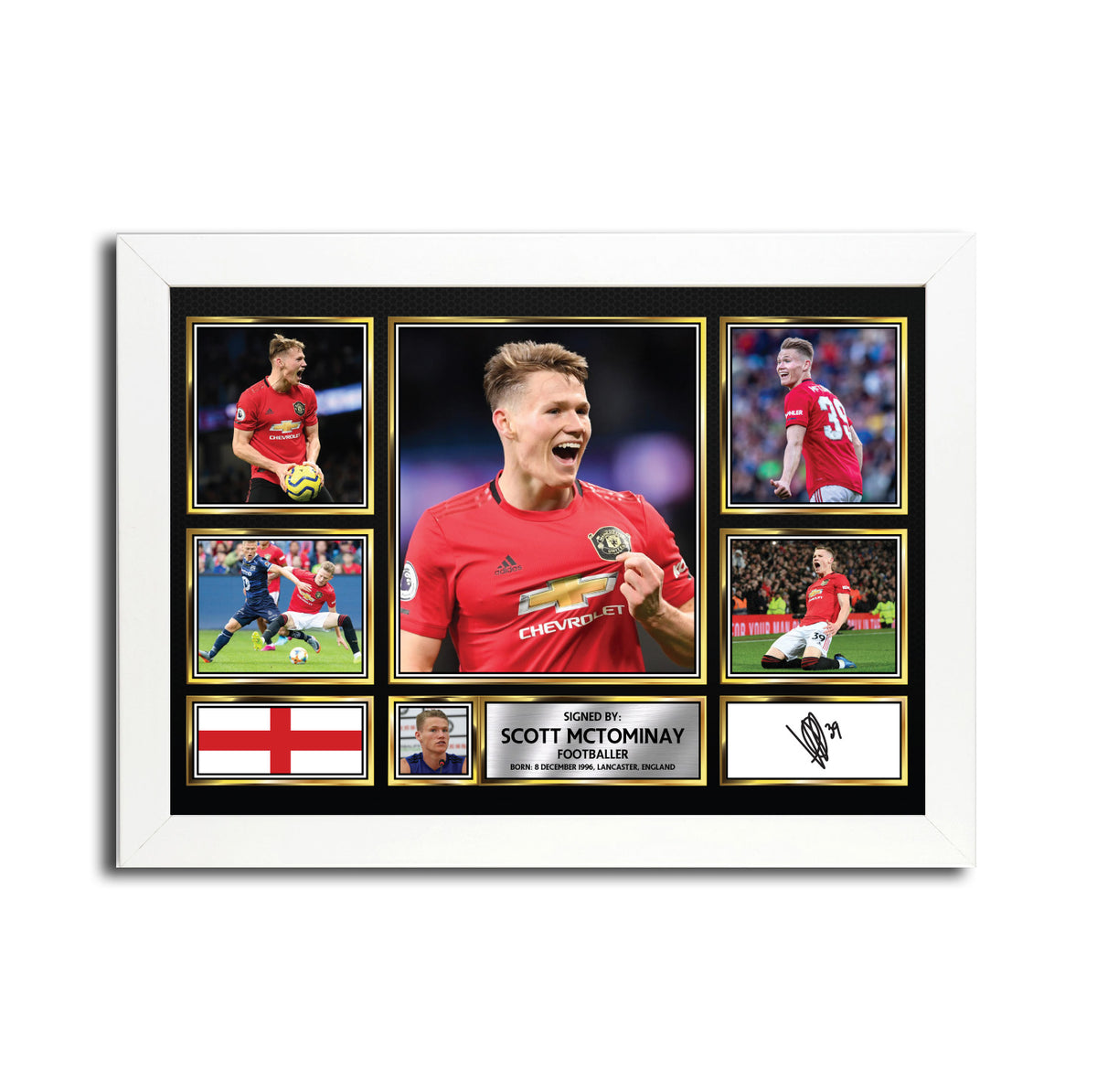 Scott McTominay MC1664 – Black Frame Printed Signature Football Poster – Scott McTominay MC1664
