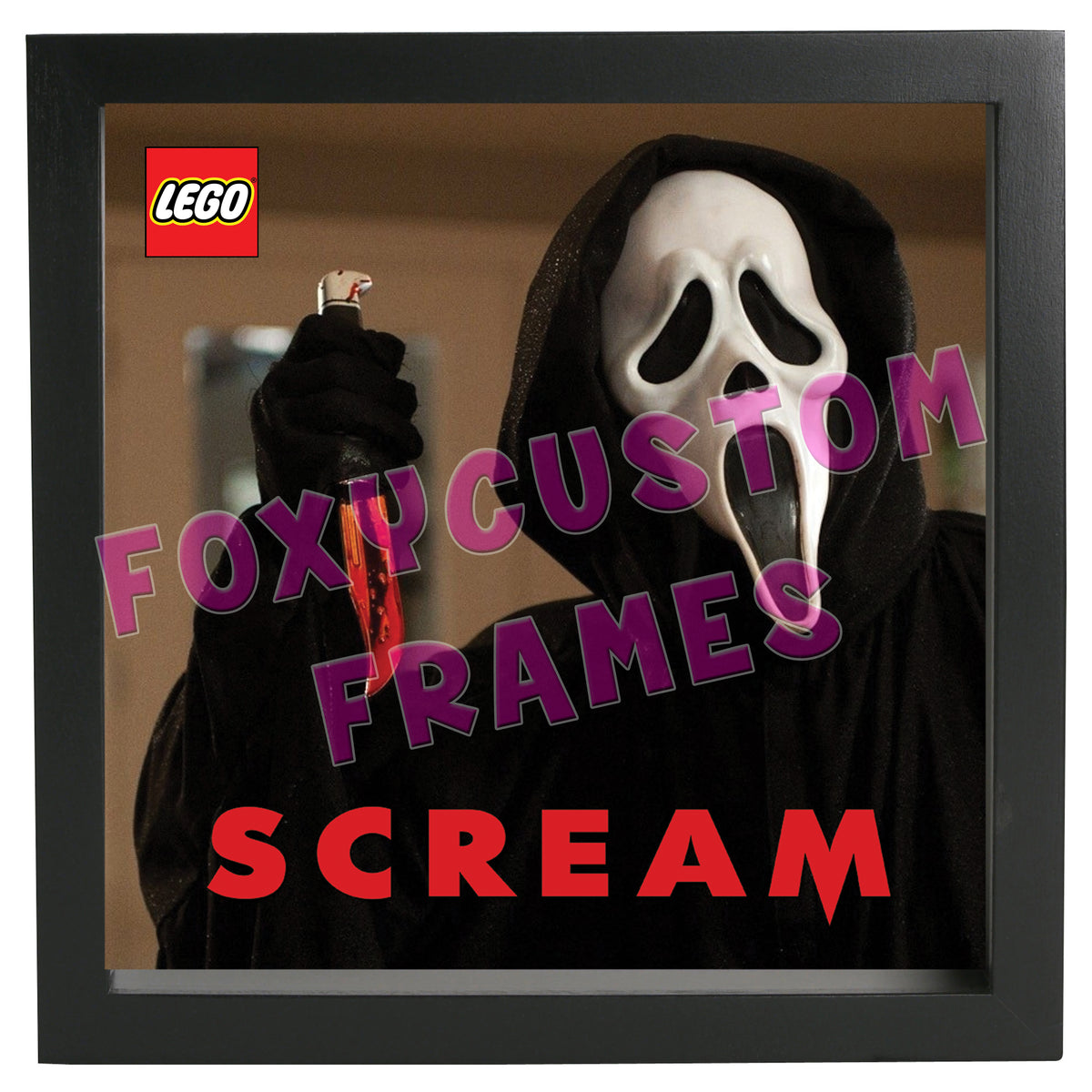 Scream - Ghostface Lego Display Case 2 - Minifigure Display Background and Frames β Scream - Ghostface Lego Display Case 2 - Minifigure Display Background and