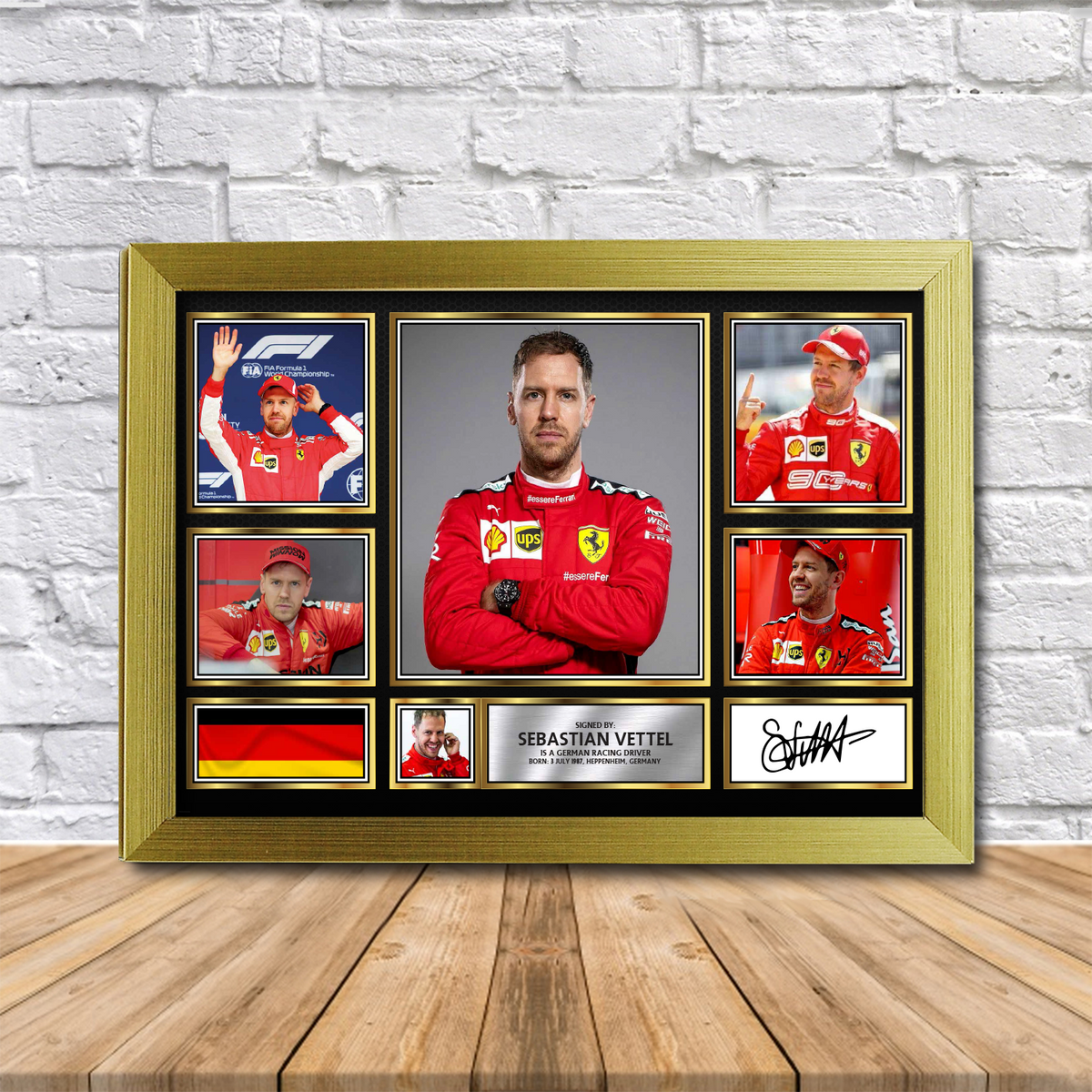 Sebastian Vettel Printed Signature Print