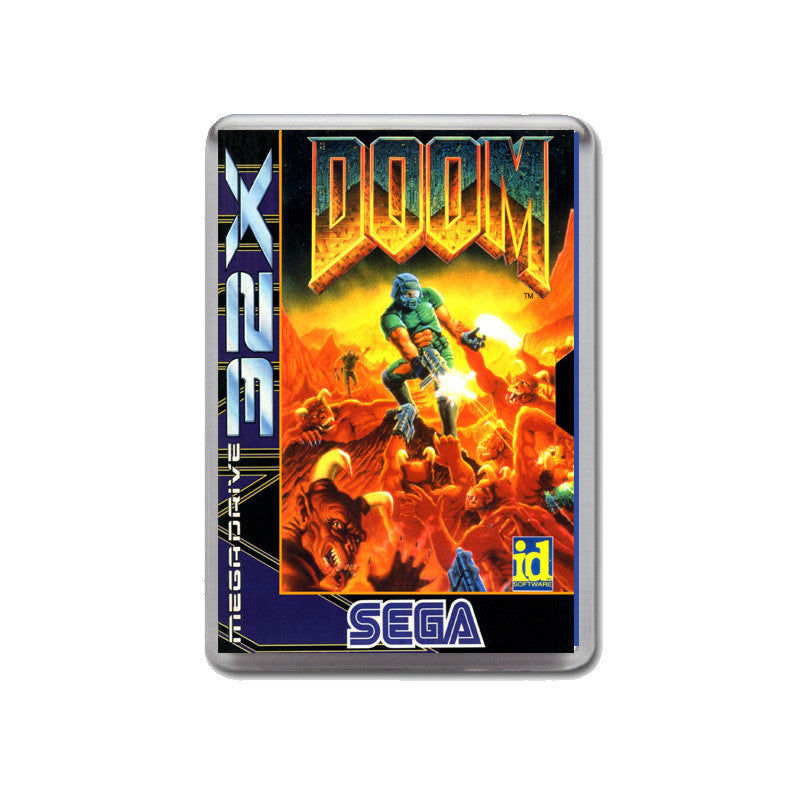 Sega 32x Doom Game Inspired Retro Gaming Magnet