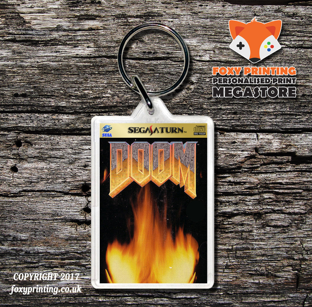 Sega Saturn Doom Game Inspired Retro Gaming Keyring