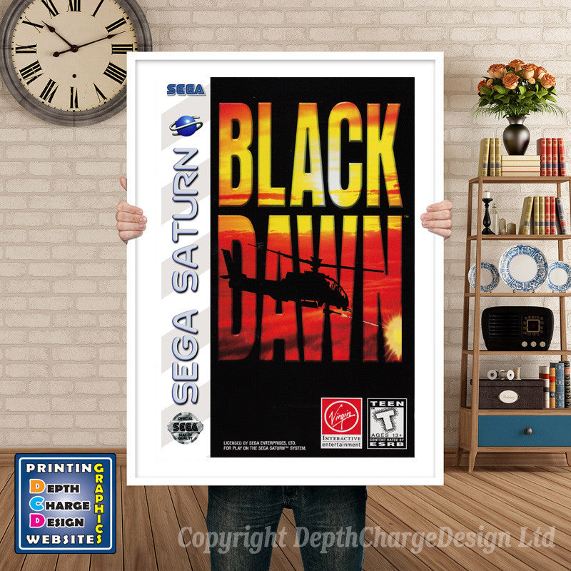Sega Saturn Black Dawn Game Inspired Retro Poster