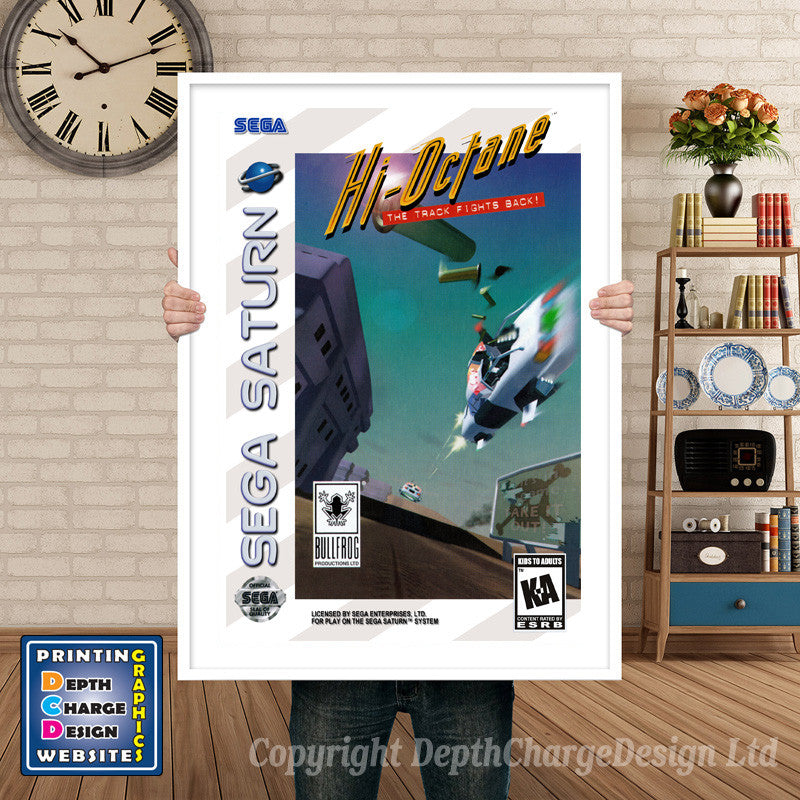Sega Saturn Hi Octane Game Inspired Retro Poster