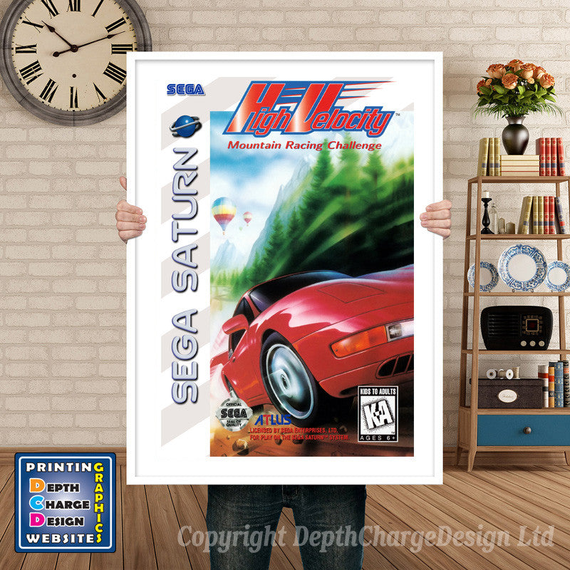 Sega Saturn High Velocity Game Inspired Retro Poster