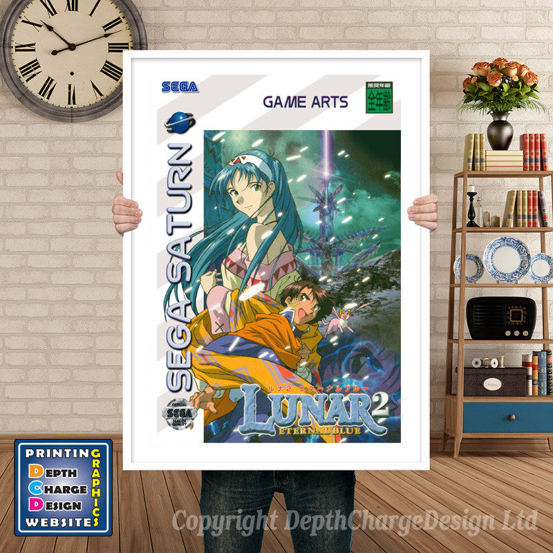 Sega Saturn Lunar Eternal Blue Game Inspired Retro Poster