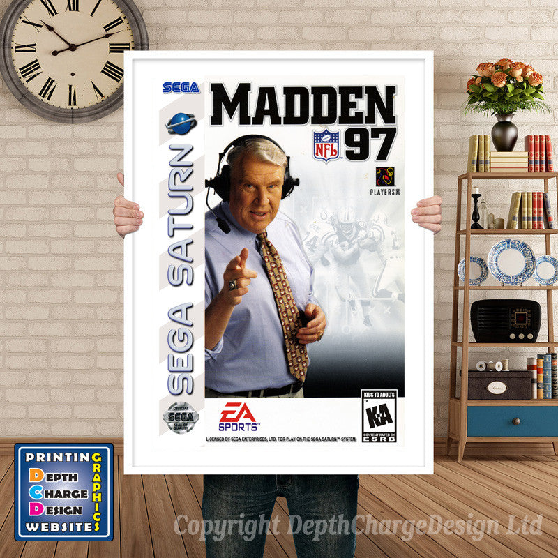 Sega Saturn Madden Nfl 97 Game Inspired Retro Poster